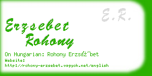 erzsebet rohony business card